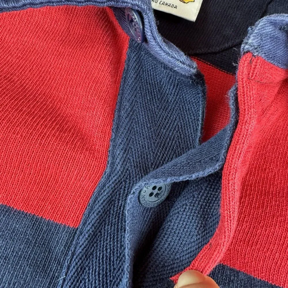 Vintage Rugby Wear Barbarian Rugby Shirt Large Red Navy Striped Heavyweight